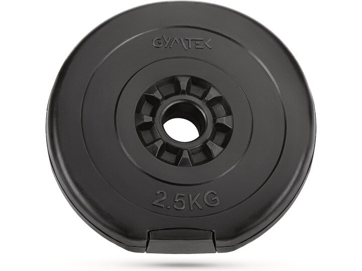 Diska svars Gymtek, 2,5 kg, 31 mm, melns цена и информация | Svari, hanteles, stieņi | 220.lv