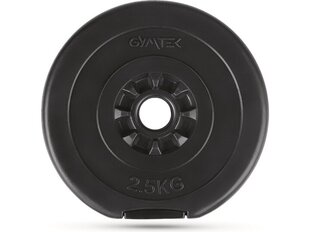 Diska svars Gymtek, 2,5 kg, 31 mm, melns цена и информация | Гантели, гири, штанги | 220.lv