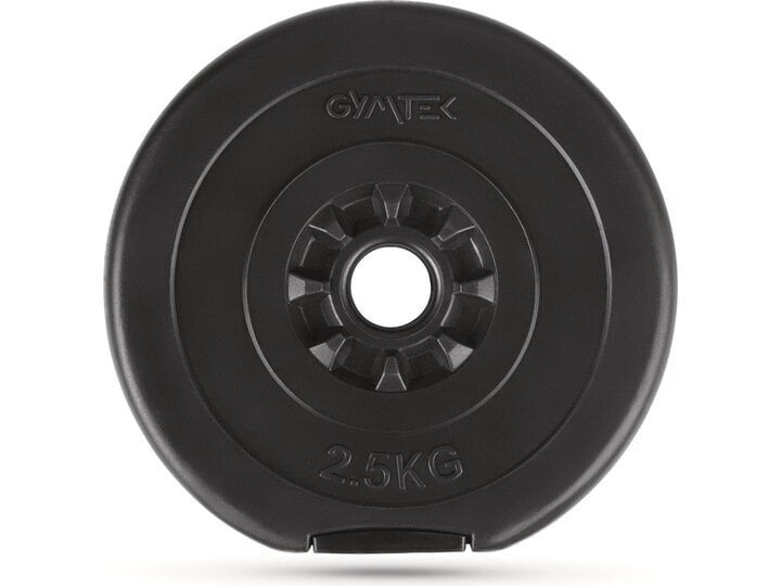 Diska svars Gymtek, 2,5 kg, 31 mm, melns цена и информация | Svari, hanteles, stieņi | 220.lv