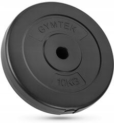 Hanteles svars Gymtek, 10 kg, 29 mm, melns cena un informācija | Svari, hanteles, stieņi | 220.lv
