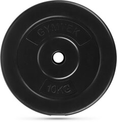 Hanteles svars Gymtek, 10 kg, 29 mm, melns цена и информация | Гантели, гири, штанги | 220.lv