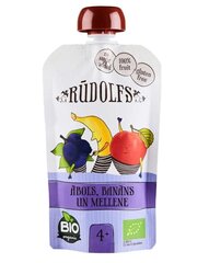 Rūdolfs BIO Ābolu-banānu-melleņu biezenis zīdaiņiem no 4 mēn, 110g cena un informācija | Biezeņi | 220.lv