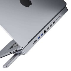 INVZI Док-станция USB-C/концентратор для MacBook Pro 13" / 14" INVZI MagHub 12in2 с лотком для SSD (серый) цена и информация | Адаптеры и USB разветвители | 220.lv