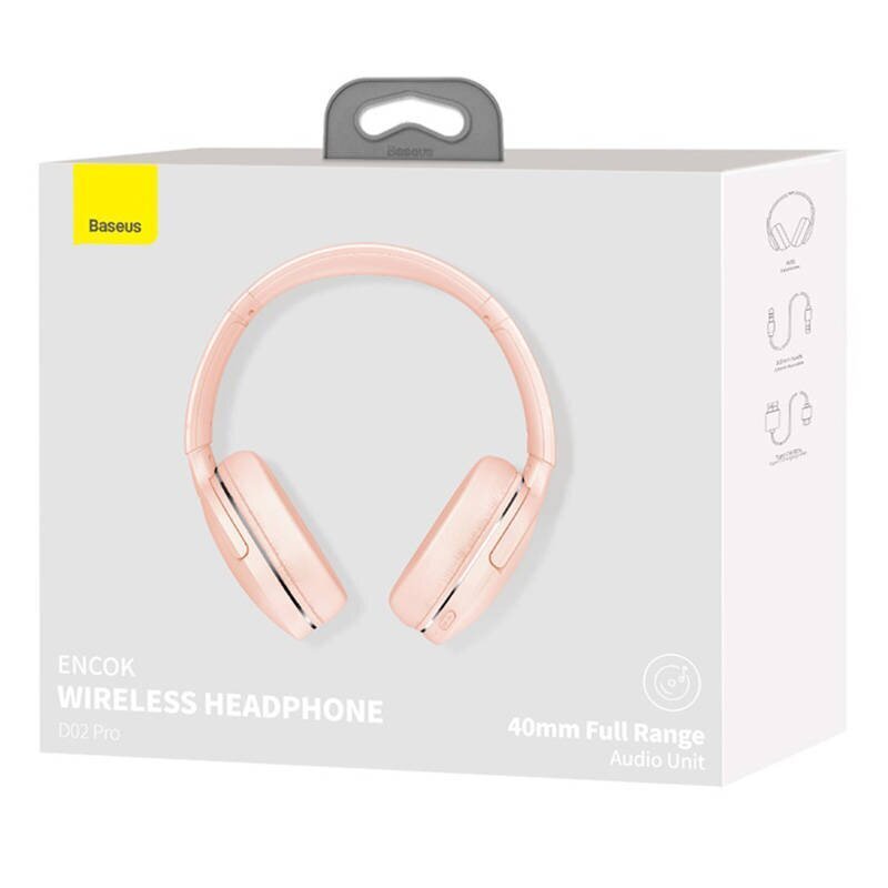 Baseus Encok Wireless headphone D02 Pro (pink) цена и информация | Austiņas | 220.lv