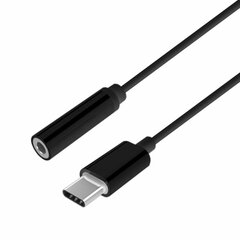 USB-адаптер Aisens Conversor USB-C a audio estilo Apple, USB-C/M-Jack 3.5/H, Negro, 15 cm цена и информация | Адаптеры и USB разветвители | 220.lv