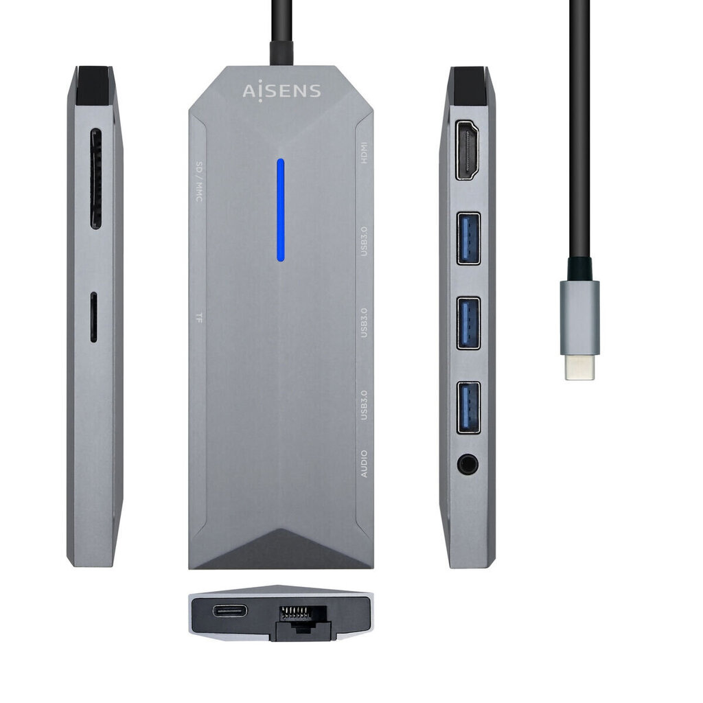 Aisens USB-C Dock 9 en 1 цена и информация | Adapteri un USB centrmezgli | 220.lv