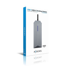 Aisens USB-C Dock 9 en 1 цена и информация | Адаптеры и USB разветвители | 220.lv