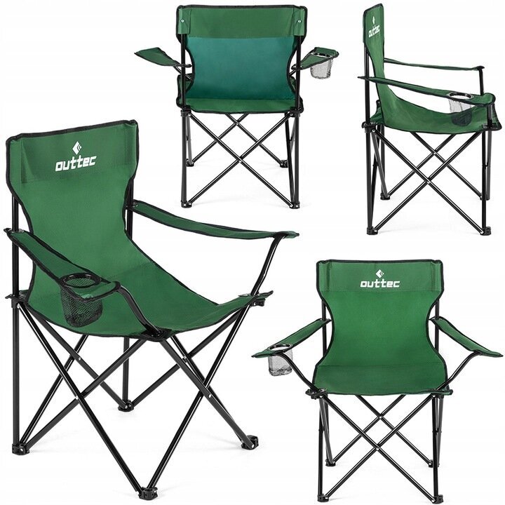 Saliekamais tūristu krēsls Outtec O-66053, zaļš cena un informācija |  Tūrisma mēbeles | 220.lv
