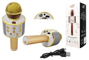 LTC karaoke mikrofons ar iebūvētu Bluetooth skaļruni | 3W | aux | balss modulators | USB | Micro SD zeltains cena un informācija | Mikrofoni | 220.lv