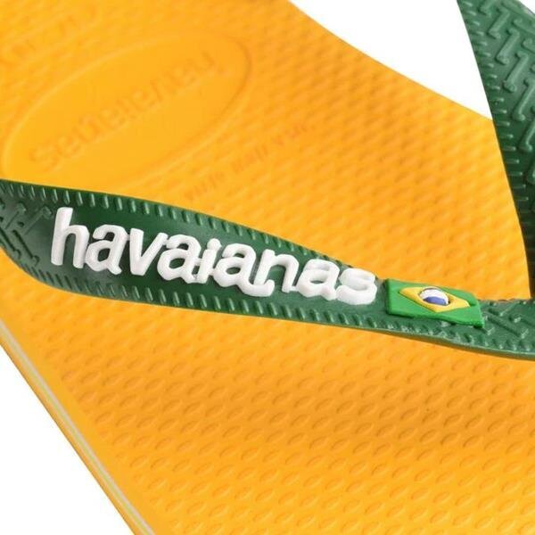 Brasil logo havaianas vīriešiem yellow 41108501740 41108501740 cena un informācija | Vīriešu iešļūcenes, čības, sandales | 220.lv