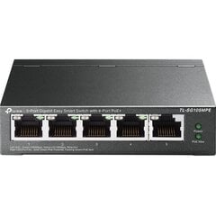 TP-LINK 5-Port Gigabit Easy Smart Switch with 4-Port PoE+ TL-SG105MPE Managed L2 Desktop Ethernet LAN (RJ-45) ports 5 - cena un informācija | Komutatori (Switch) | 220.lv