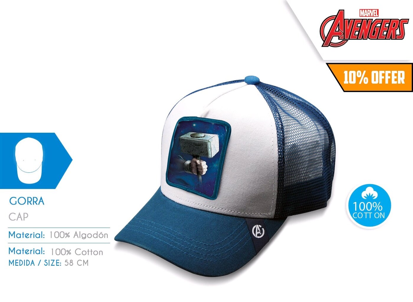 Avengers beisbola cepure MV15748 cena un informācija | Cepures, cimdi, šalles zēniem | 220.lv