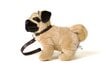 Plīša suns Mopsis ar pavadiņu, 23cm cena un informācija | Mīkstās (plīša) rotaļlietas | 220.lv