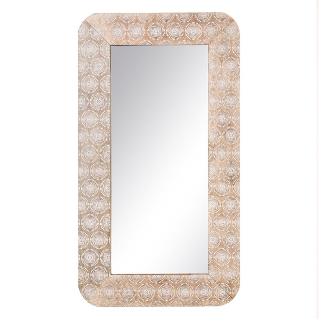 Sienas Spogulis 91 x 2 x 50,5 cm Balts Mango koks cena un informācija | Spoguļi | 220.lv
