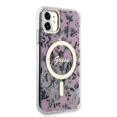 Guess PC|TPU Flowers IML MagSafe Compatible Case for iPhone 11 Pink цена и информация | Чехлы для телефонов | 220.lv