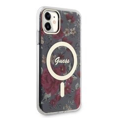 Guess PC|TPU Flowers IML MagSafe Compatible Case for iPhone 11 Kaki cena un informācija | Telefonu vāciņi, maciņi | 220.lv