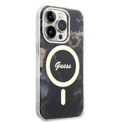 Guess Marble IML MagSafe Compatible Case for iPhone 13 Pro Black cena un informācija | Telefonu vāciņi, maciņi | 220.lv