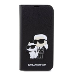 Karl Lagerfeld PU Saffiano Karl and Choupette NFT Book Case for iPhone 13 Pro Black цена и информация | Чехлы для телефонов | 220.lv