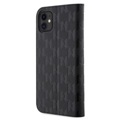 Karl Lagerfeld PU Saffiano Monogram Book Case for iPhone 11 Black cena un informācija | Telefonu vāciņi, maciņi | 220.lv