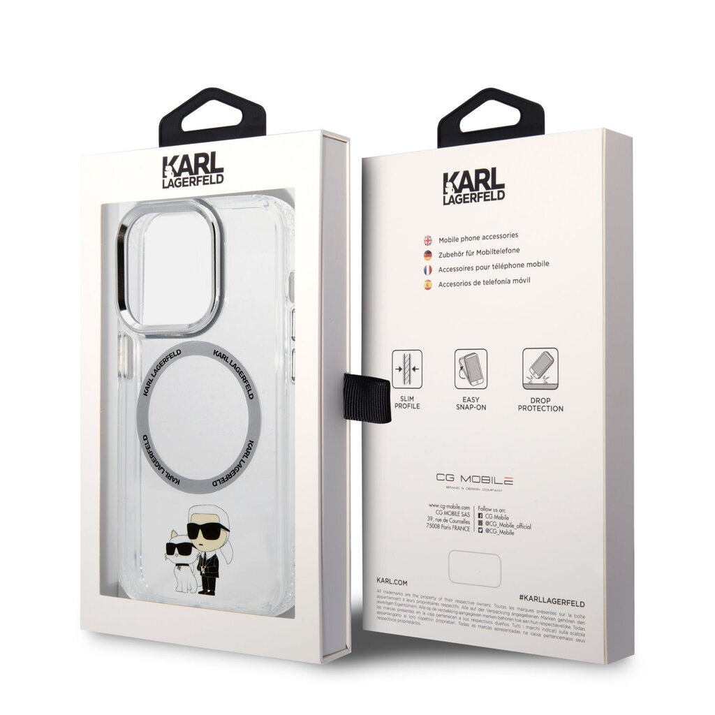 Karl Lagerfeld MagSafe Compatible Case IML Karl and Choupette NFT for iPhone 13 Pro Transparent cena un informācija | Telefonu vāciņi, maciņi | 220.lv