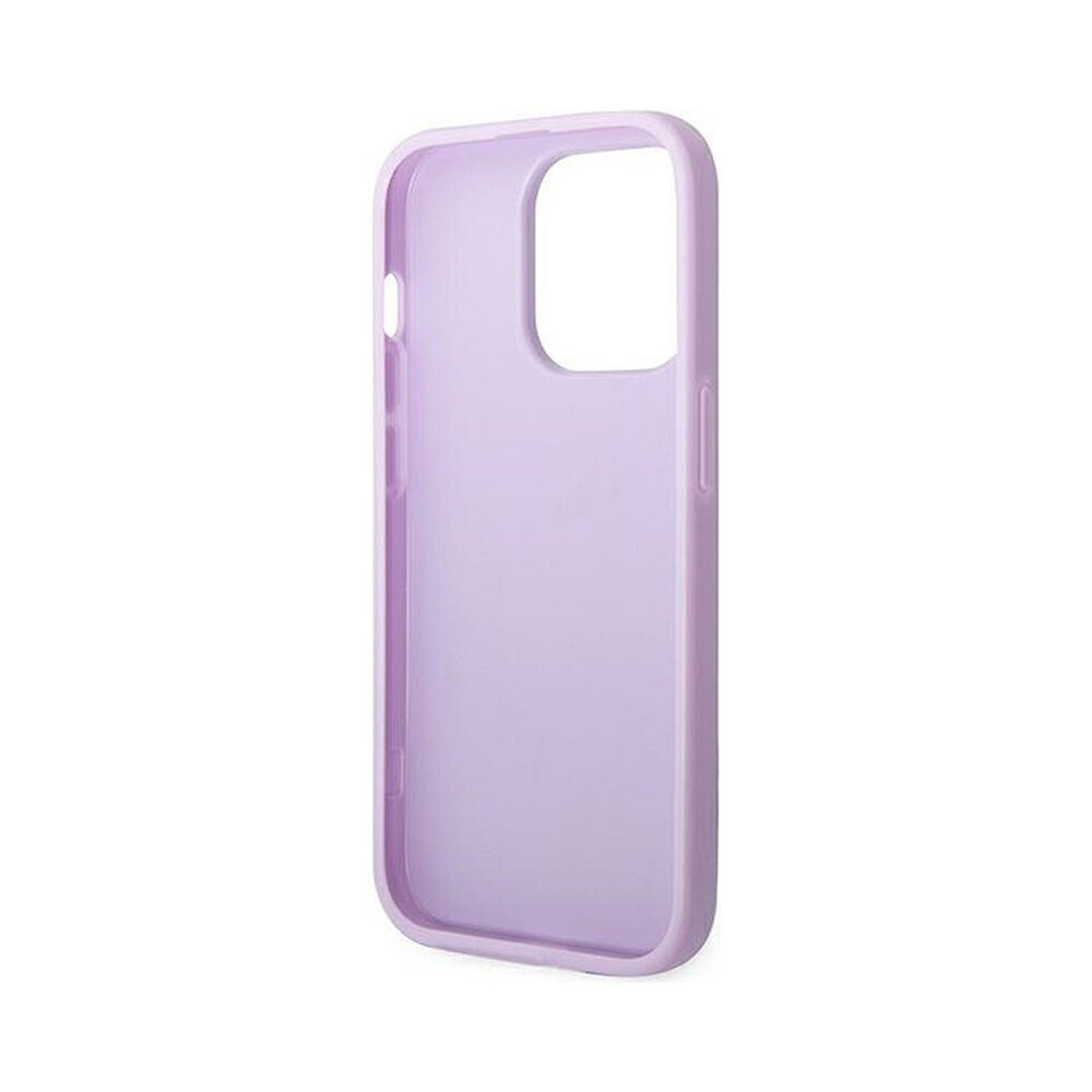 iPhone 14 Pro (6,1") Oriģinālais GUESS Saffiano Metal Logo futrālis — Violets cena un informācija | Telefonu vāciņi, maciņi | 220.lv