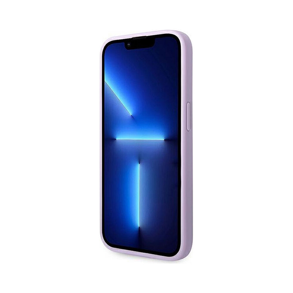 iPhone 14 Pro (6,1") Oriģinālais GUESS Saffiano Metal Logo futrālis — Violets cena un informācija | Telefonu vāciņi, maciņi | 220.lv