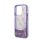 iPhone 14 (6,1") Oriģinālais GUESS Liquid Glitter 4G futrālis — Caurspīdīgs/Violets цена и информация | Telefonu vāciņi, maciņi | 220.lv