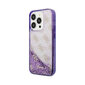 iPhone 14 (6,1") Oriģinālais GUESS Liquid Glitter 4G futrālis — Caurspīdīgs/Violets цена и информация | Telefonu vāciņi, maciņi | 220.lv