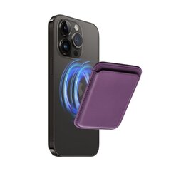 Ādas maks iPhone Mag Wallet - Tumši violeta cena un informācija | Mobilo telefonu aksesuāri | 220.lv