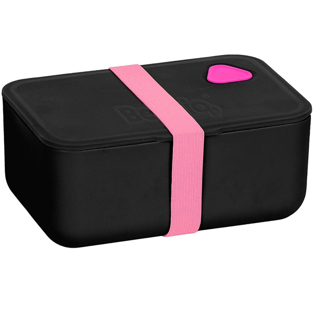 Brokastu trauks Paso BeUniq Lunch Box melns un rozā ar gumiju, 750 ml цена и информация | Bērnu trauki, piena uzglabāšanas trauciņi un piederumi | 220.lv