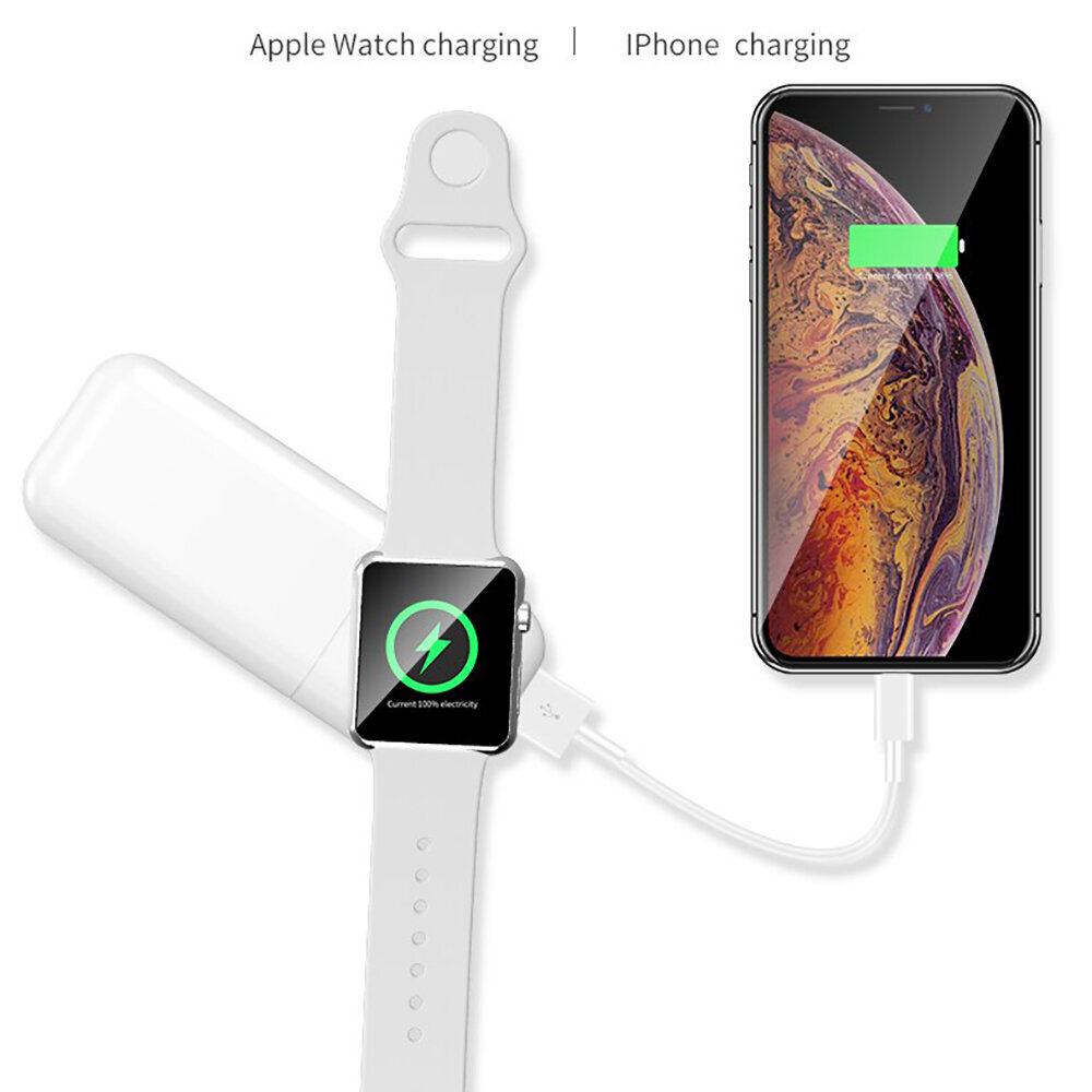 Lādētājs 5200 mAh priekš Apple pulksteņa + iPhone - Balts cena un informācija | Lādētāji un adapteri | 220.lv