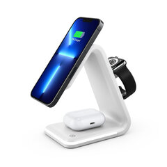 Док-станция 3в1 B17 MagSafe для iPhone, Apple Watch и AirPods (15W) - Белый цена и информация | Зарядные устройства для телефонов | 220.lv