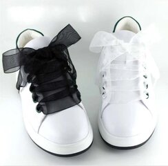 Широкие шнурки  из органзы 20 мм 80 см, цвет черный цена и информация | Для ухода за обувью и одеждой | 220.lv