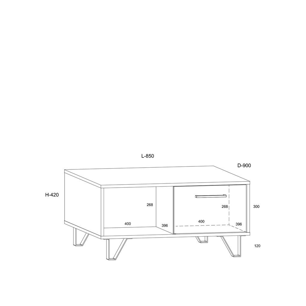 Kafijas galdiņš Boss - BOS-06 2D, amatiera zeltains/balts цена и информация | Žurnālgaldiņi | 220.lv