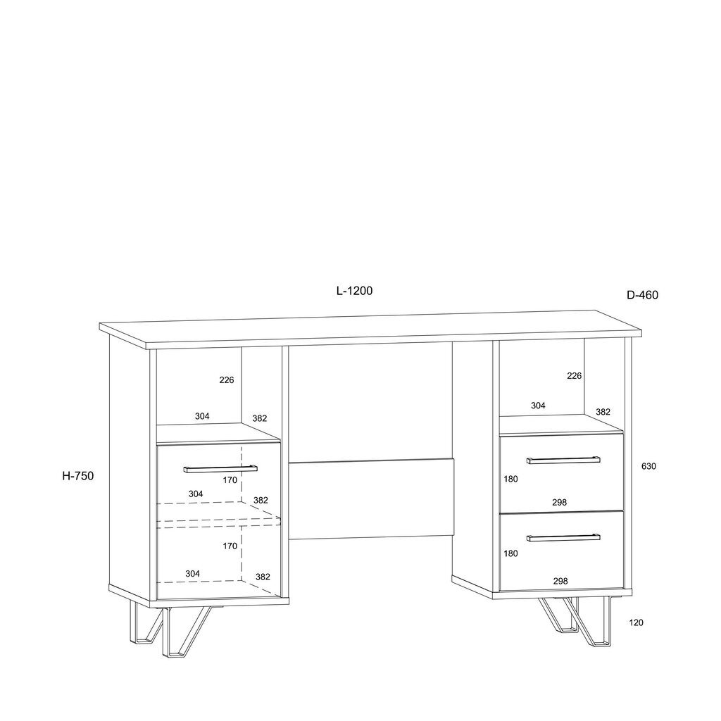 Datorgalds BOS-01, Melns/artisan ozols цена и информация | Datorgaldi, rakstāmgaldi, biroja galdi | 220.lv