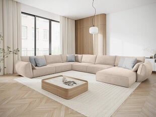 Panorāmas kreisās puses dīvāns Vanda, 8 sēdvietas, smilškrāsas cena un informācija | Stūra dīvāni | 220.lv