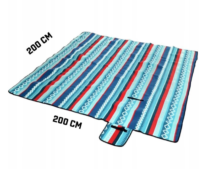 Pludmales paklājs, 200cx200 cm, zils cena un informācija | Tūrisma matrači un paklājiņi | 220.lv
