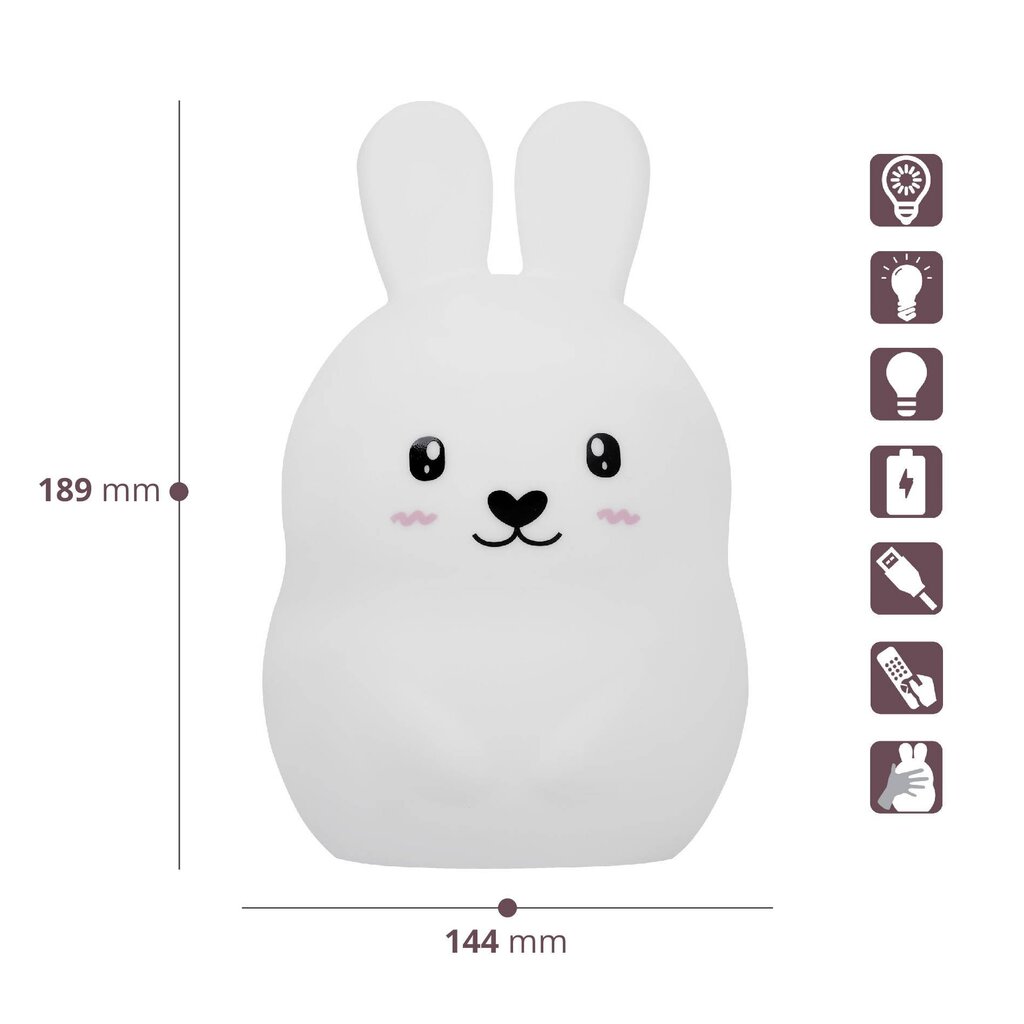 Severno bērnu galda lampa Rabbit LED USB cena un informācija | Lampas bērnu istabai | 220.lv