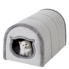 Лежак-домик Doggy, 33x51x30 см, светло-серый цена и информация | Лежаки, домики | 220.lv