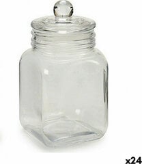 Vivalto Burka Hermētiski slēgts Caurspīdīgs Stikls 1,2 L 11 x 19,5 x 11 cm (24 gb.) cena un informācija | Trauki pārtikas uzglabāšanai | 220.lv