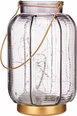 Gift Decor LED laterna Strīpas Pelēks Bronza Stikls 13,5 x 22 x 13,5 cm (6 gb.)