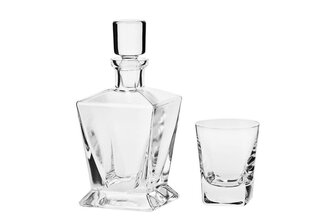 Stikla dekanteris + 6 viskija glāzes Caro Krosno cena un informācija | Glāzes, krūzes, karafes | 220.lv