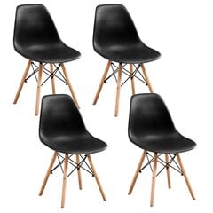 4 DSW Viking krēslu komplekts, 44 x 46 x 81, melns cena un informācija | Virtuves un ēdamistabas krēsli | 220.lv