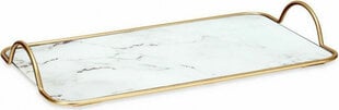 Gift Decor Paplāte Marmors Balts Bronza Metāls Stikls 35 x 4,5 x 20 cm (6 gb.) цена и информация | Посуда, тарелки, обеденные сервизы | 220.lv