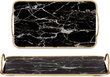 Gift Decor Paplāte Marmors Melns Bronza Metāls Stikls 35 x 4,5 x 20 cm (6 gb.) цена и информация | Trauki, šķīvji, pusdienu servīzes | 220.lv