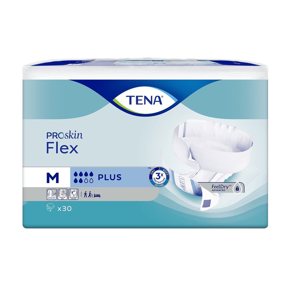 TENA Flex Plus Medium jostiņbikses N30 cena un informācija | Autiņbiksītes, higiēniskās paketes, vienreizlietojamie paladziņi pieaugušajiem | 220.lv
