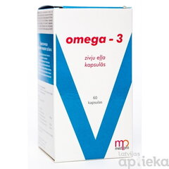 MP Zivju eļļa Omega-3 kapsulas N60 cena un informācija | Vitamīni, preparāti, uztura bagātinātāji imunitātei | 220.lv