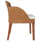 vidaXL virtuves krēsls ar matraci, gaiši brūna dabīgā rotangpalma цена и информация | Virtuves un ēdamistabas krēsli | 220.lv
