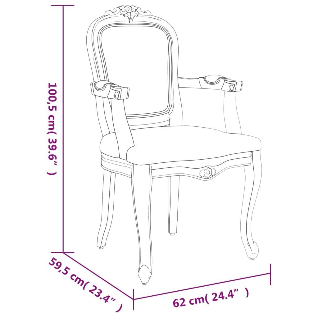 vidaXL virtuves krēsli, 2 gab., 62x59,5x100,5 cm, gaiši pelēks samts cena un informācija | Virtuves un ēdamistabas krēsli | 220.lv