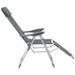 vidaXL salokāmi kempinga krēsli, kāju balsti, 2 gb., pelēks tekstilēns цена и информация | Dārza krēsli | 220.lv